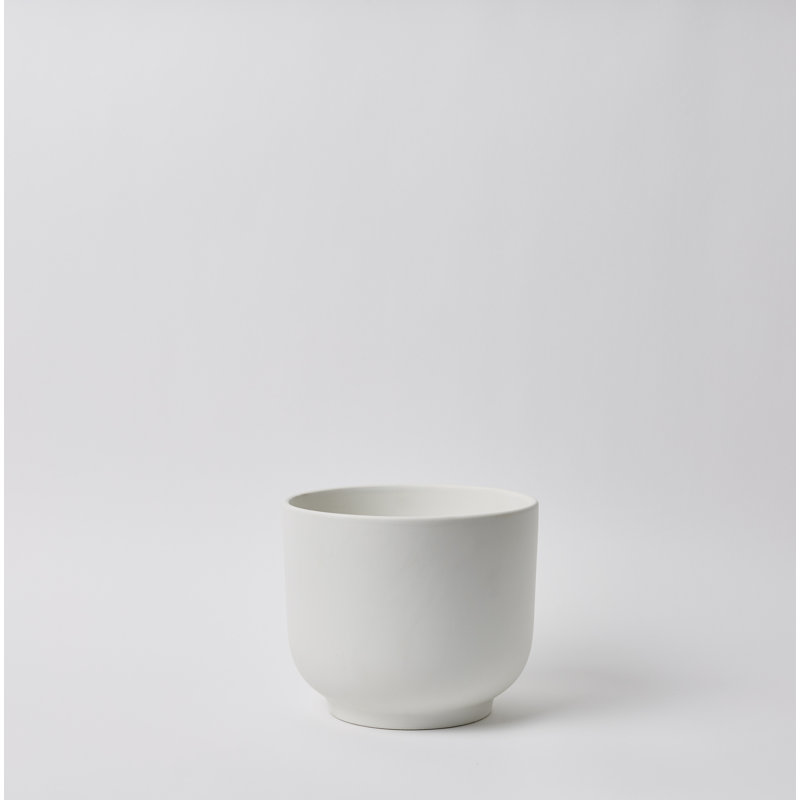 Pot de fleurs en céramique, Blanc, H 7,75 po x l 9 po x P 9 po