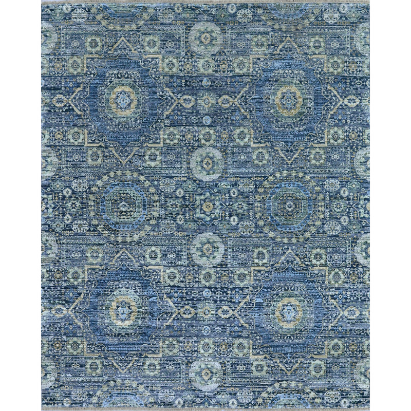 Tapis rectangulaire noué à la main, Rectangle de 5 pi x 8 pi
