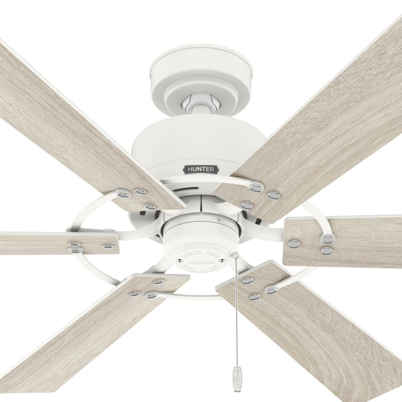 Matte White 52" 6-Blade Ceiling Fan with Reversible Blades