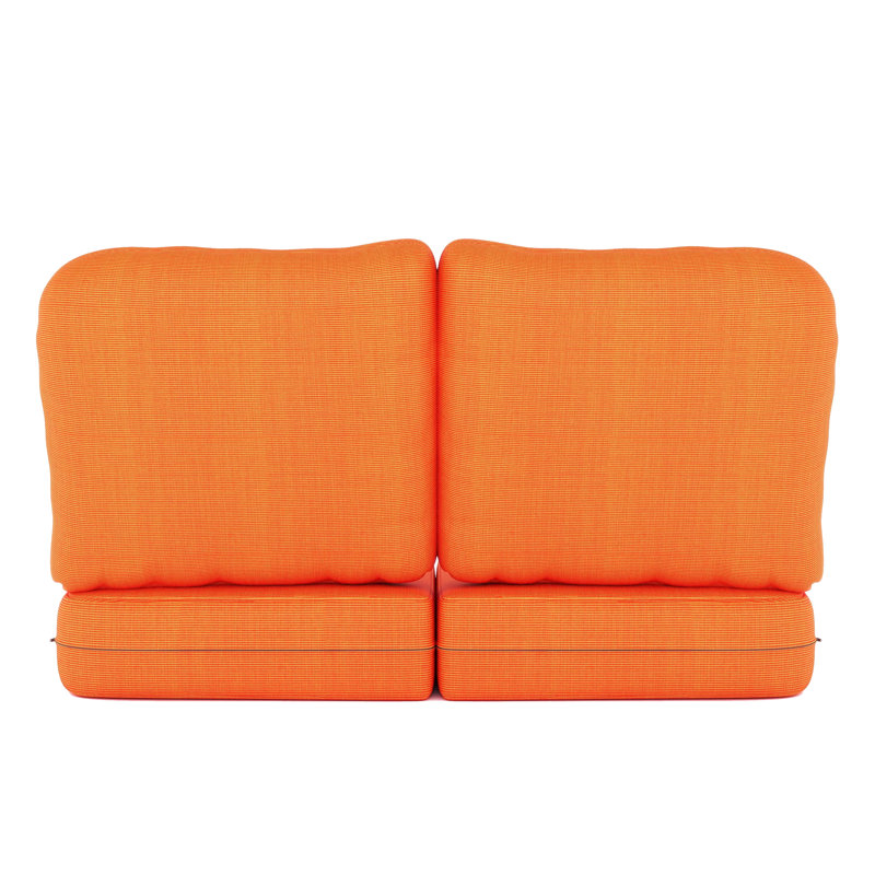 Indoor/Outdoor Sunbrella® Seat/Back Cushion, Sunbrella Upholstery Tangerine Sunbrella® Canvas