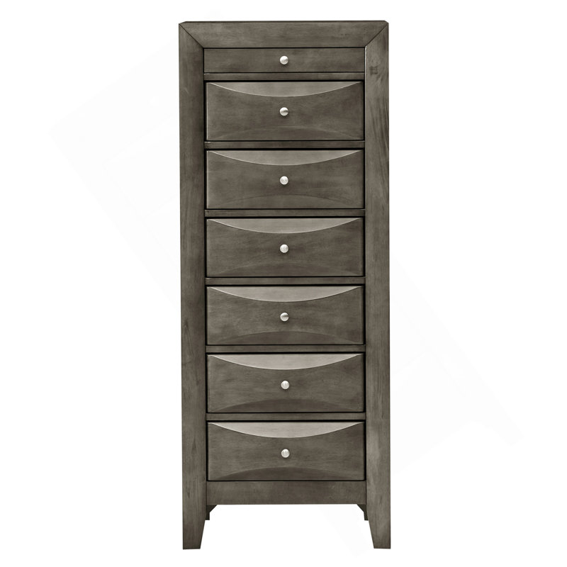 Marilla G1505-LC 7 Drawer Lingerie Chest , Gray, Gray