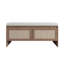 Banc de rangement en PP avec coussin, armoire à chaussures en faux rotin avec 2 portes, siège de hall d'entrée en bois de style Mid-Century moderne