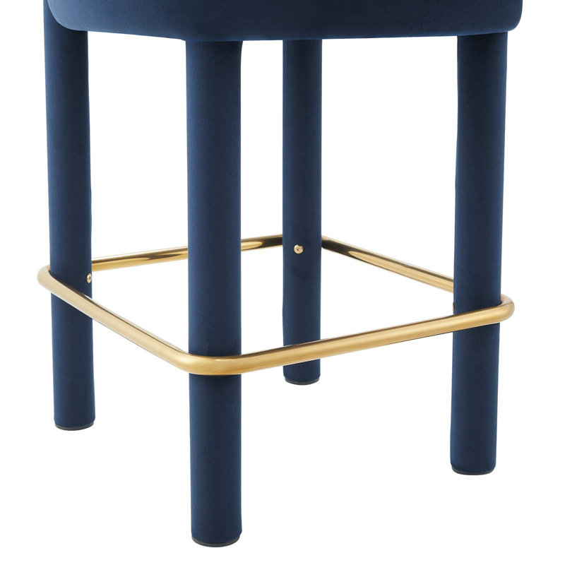 Modway Toulouse Counter/Bar Stool, Counter Stool (26” Seat Height), Midnight Blue