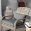 Chaise berçante d'extérieur en osier et rotin-1437828709