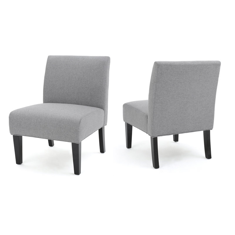Yokota Upholstered Slipper Chair, Gray Polyester