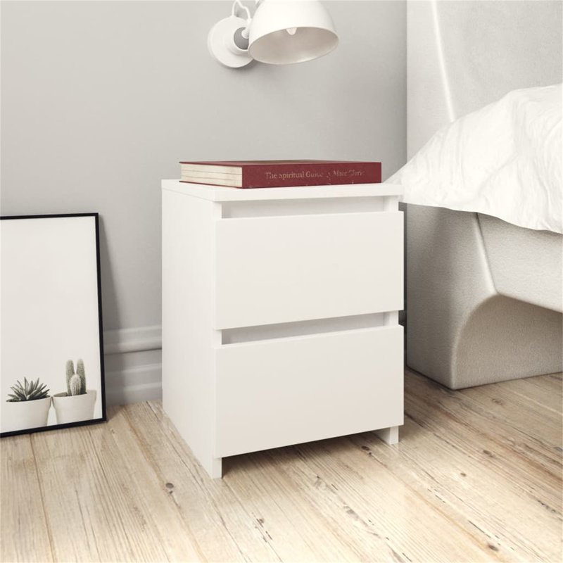 Demona 30 cm W Bedside Table, White