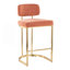 Tabouret de comptoir à hauteur fixe en métal doré et tissu - ensemble de 2-2139430062-2139430060
