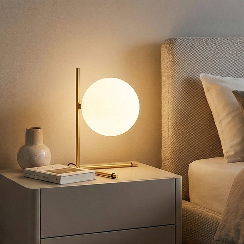 Metal Body Novelty Globe Table Lamp, Gold