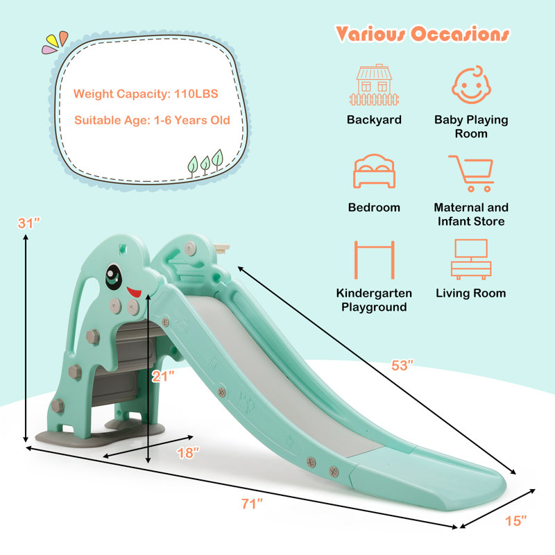 Topbuy 258'' W Plastic Climber, Green