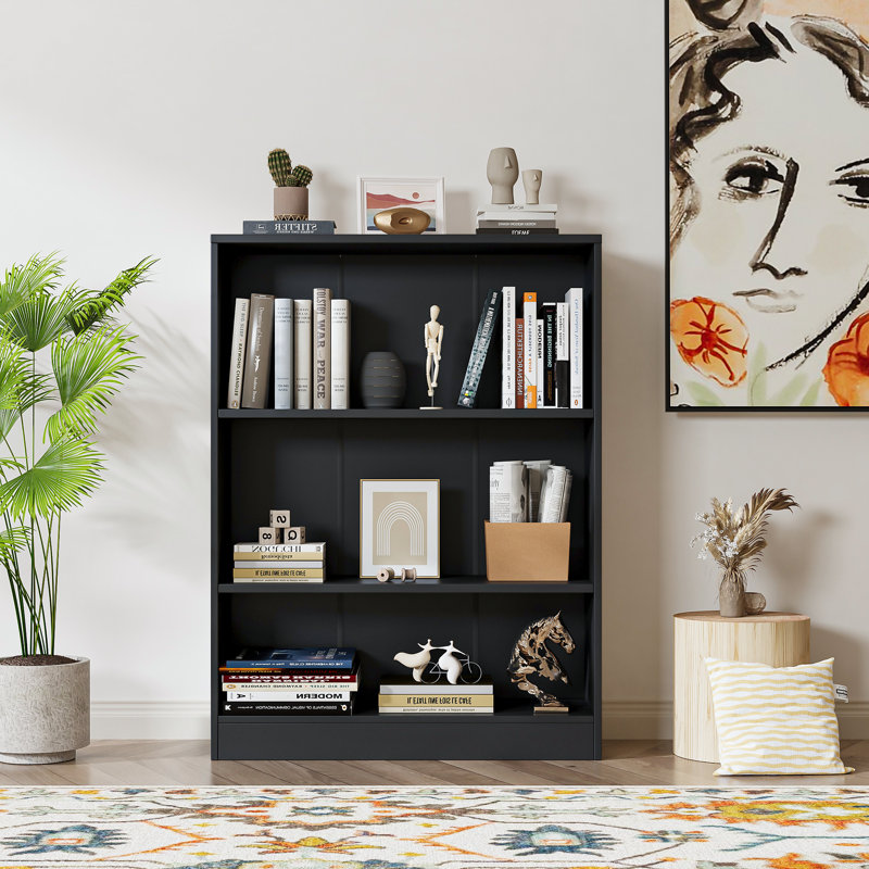 Jalacia Bookcase, Black, (3 Shelves) 42" H x 31" W x 11" D