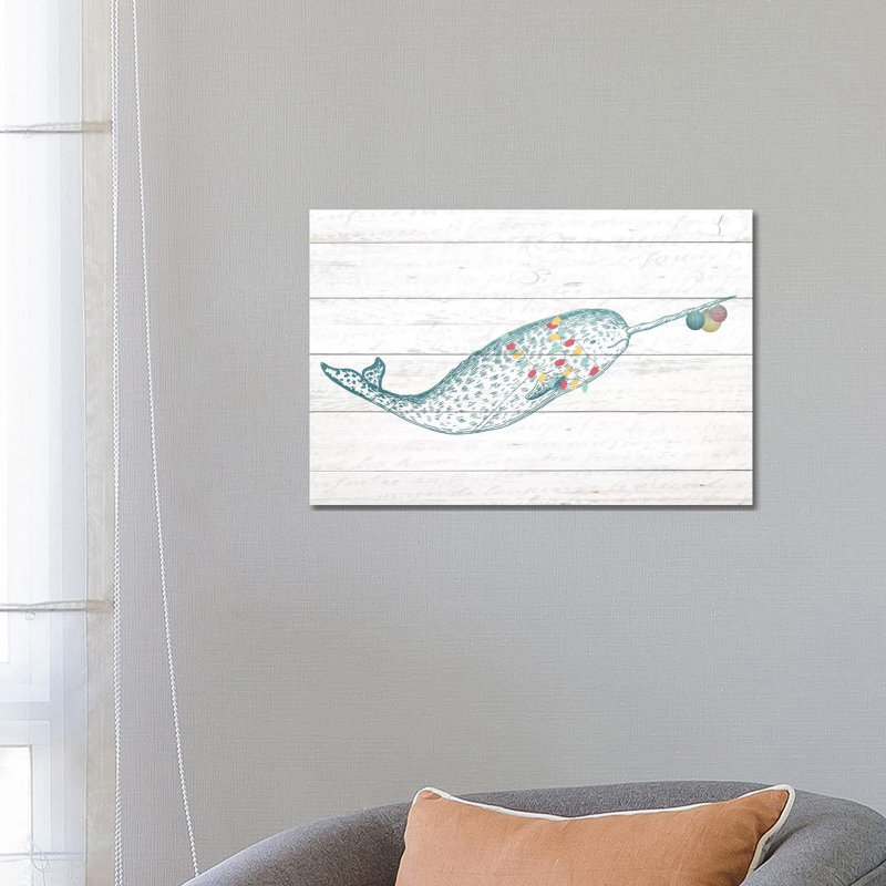 Narwal Christmas by Kimberly Allen - Wrapped Canvas Rectangle Print, 45.72cm H x 66.04cm W