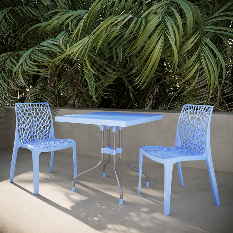 Ensemble bistro pour patio de 3 pièces Slezak, Bleu