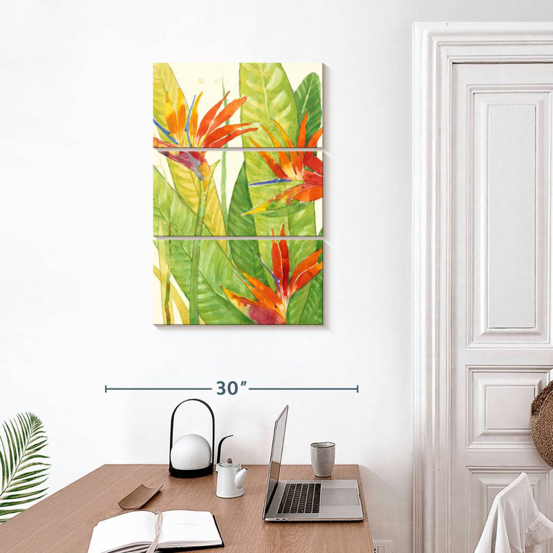Harnek aquarelle fleurs tropicales I, H 32 po x l 20 po