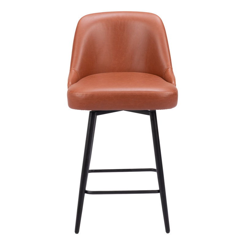 Tabouret pivotant Zack Keppel, Brun / noir, Hauteur de l'assise: 26,4 po