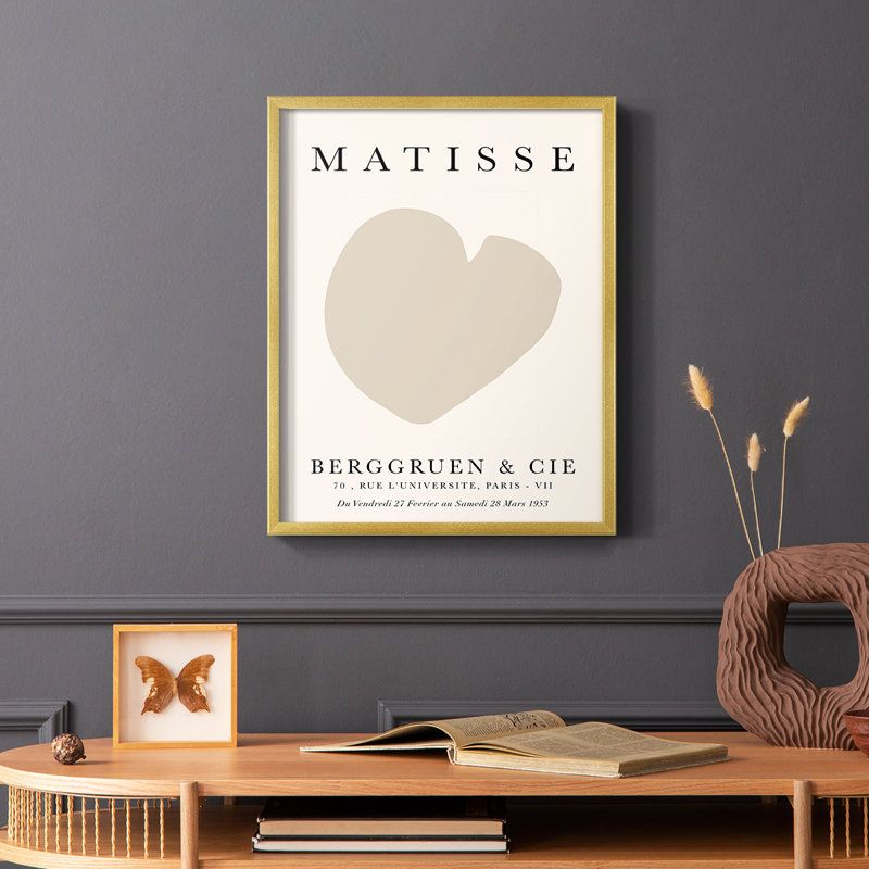 Matisse CCXIX, reproduction encadrée - bois massif, H 10 po x l 8 po, Doré