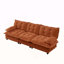 107" 3-Seater Cloud Sofa, Modular Sectional Couch, Modern Deep Seat Sofa for Living Room, Comfy Lattice Decored Seat Cushion, Breathable Chenille Fabric, Orange