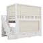 Full Over Full Bunk Bed With Privacy Curtains, Under Bed LED Lights, Storage Stairs And Drawers