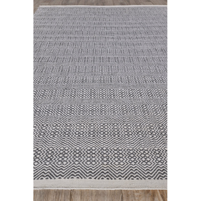 Echo Geometric Area Rug in Ivory, Rectangle 3' x 5'