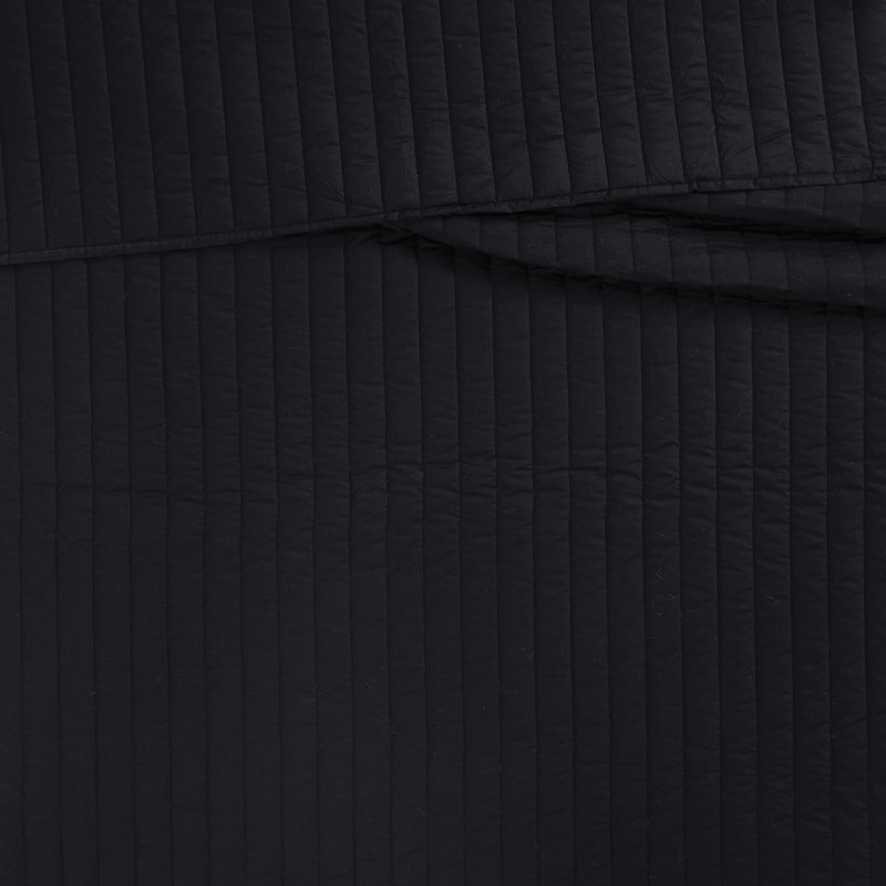Cotton Standard Quilt, Full / Queen Quilt + 2 Standard Shams, Black
