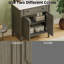 Meuble-lavabo vintage 31 po avec lavabo, armoire de salle de bain rustique avec portes à fermeture en douceur et tablette réglable, conception à profil courbé, pieds en bois d'hévéa-1594157881