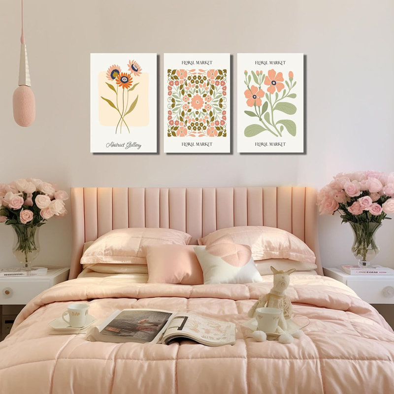 3 pièces d'art mural sur toile Boho