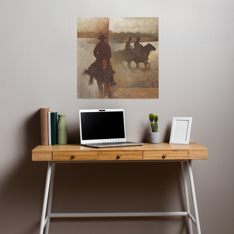 Art champêtre contemporain Country Cowboy II, H 18 po x l 18 po