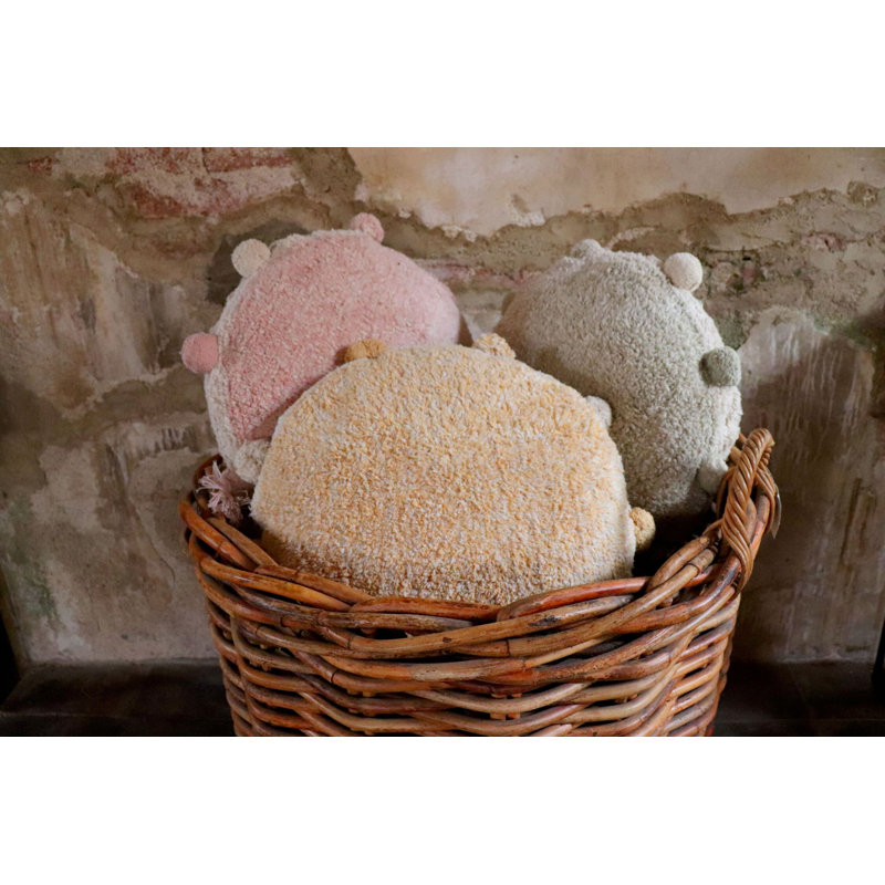 Bubbly Circular Pillow Cover & Insert, Honey