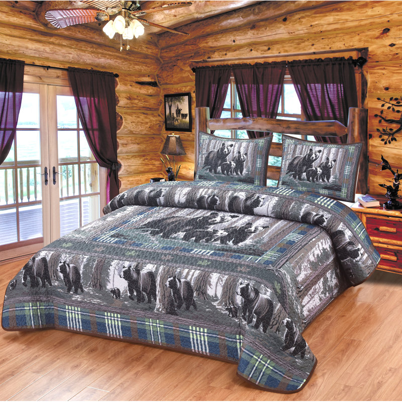 Ensemble de literie de courtepointe Verdant Retreat, Courtepointe grand + 2 couvre-oreillers standard