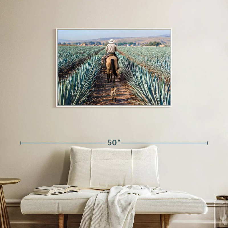 Inspecter la plantation d'agave, Cadre flottant blanc, 37 po x 25 po