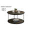 Ensemble de table rustique de style rustique 3 pièces 1 table basse 2 tables de bout décoratives à deux niveaux avec rangement brun foncé