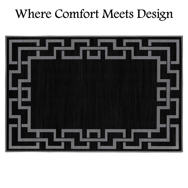 Oriental Machine Tufted Shag Area Rug, Rectangle 40 x 60 cm