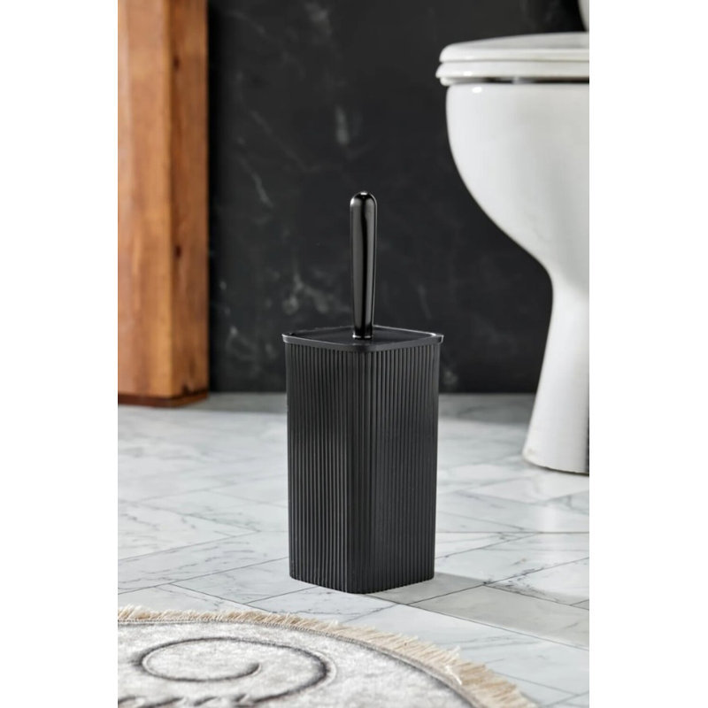 Brosse de toilette durable, noire, 6,9 po x 2,8 po | 100% plastique, va au lave-vaisselle | Nettoyage sans effort pour l'hygiène de la salle de bain | Conception élégante, poignée facile à saisir pour un maximum de confort et d'efficacité