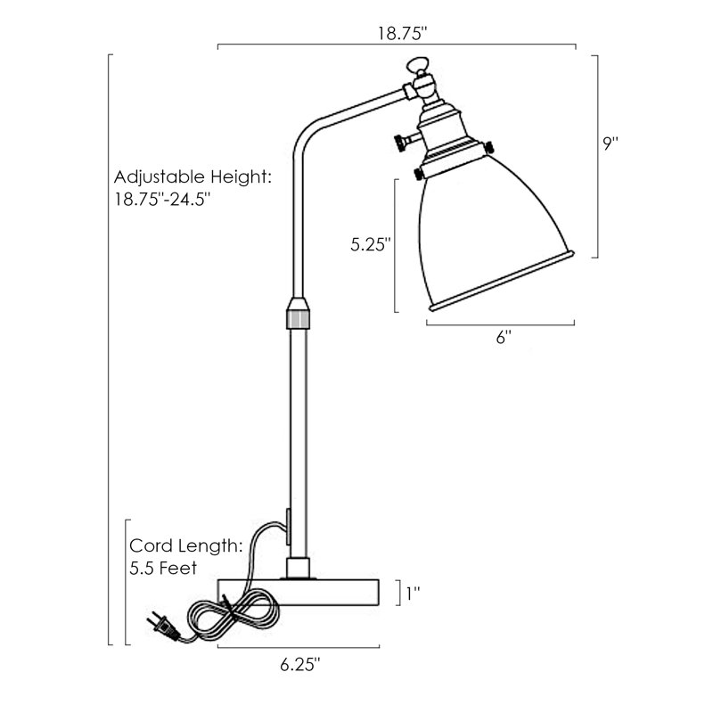 Jormun Adjustable Metal Desk Lamp