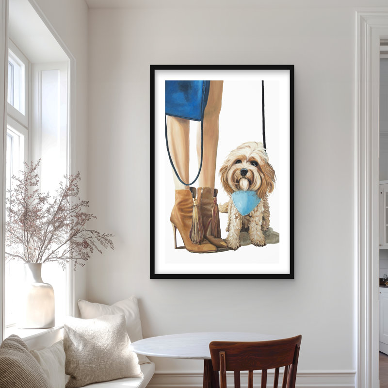 Impression d'art de chien Cavoodle à la mode - décoration de chambre d'enfant, H 36 po x l 24 po, Noir