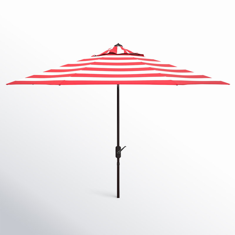 Parasol de marché Horsley, Rayure rouge, Brun