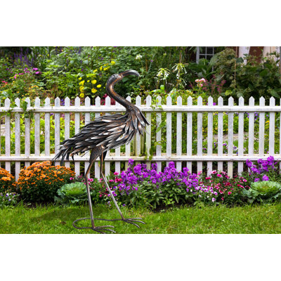 Statue de jardin extérieur flamant rose