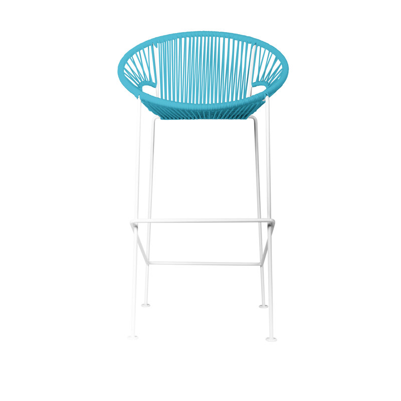 Tabouret de bar Alaena Puerto, Blanc, Bleu