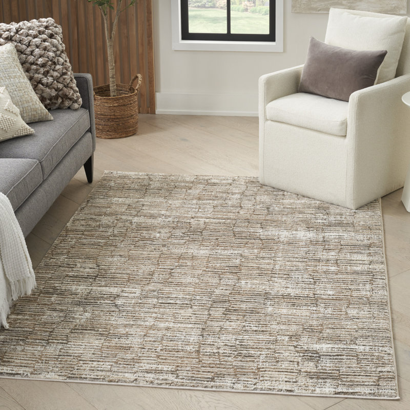 Ivaline Modern Multi Stripe Sustainable Woven Area Rug, Rectangle 5' x 7'