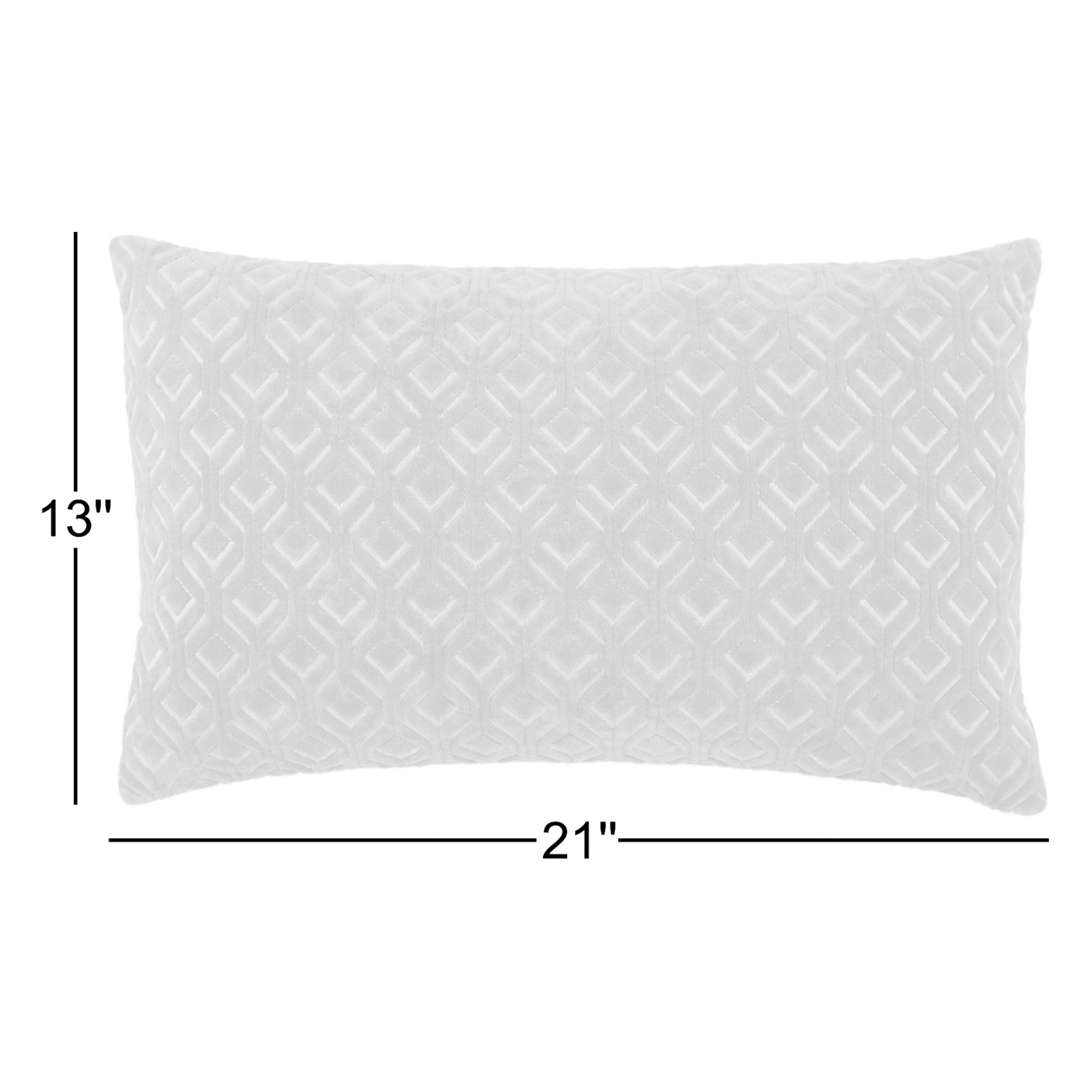 Ryans Embroidered Cotton Lumbar Throw Pillow, Blush/Silver, Pillow Cover Only - No Insert, Rectangle 13" H x 21" W