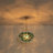 3-Light Gradual Teal Glass Bubble Globe Chandelier