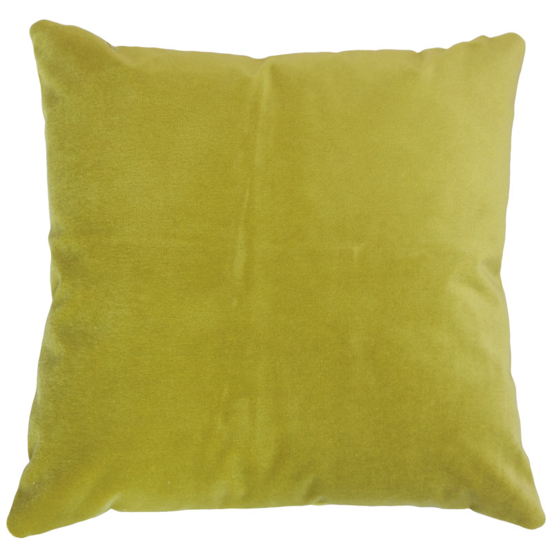 Coussin en coton Caly, Hauteur (20 po) x largeur (20 po), Wasabi