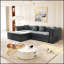 Canapé-lit polyvalent convertible trois places avec pouf amovible et capitonnage à boutons pour les espaces de vie modernes-1743124637