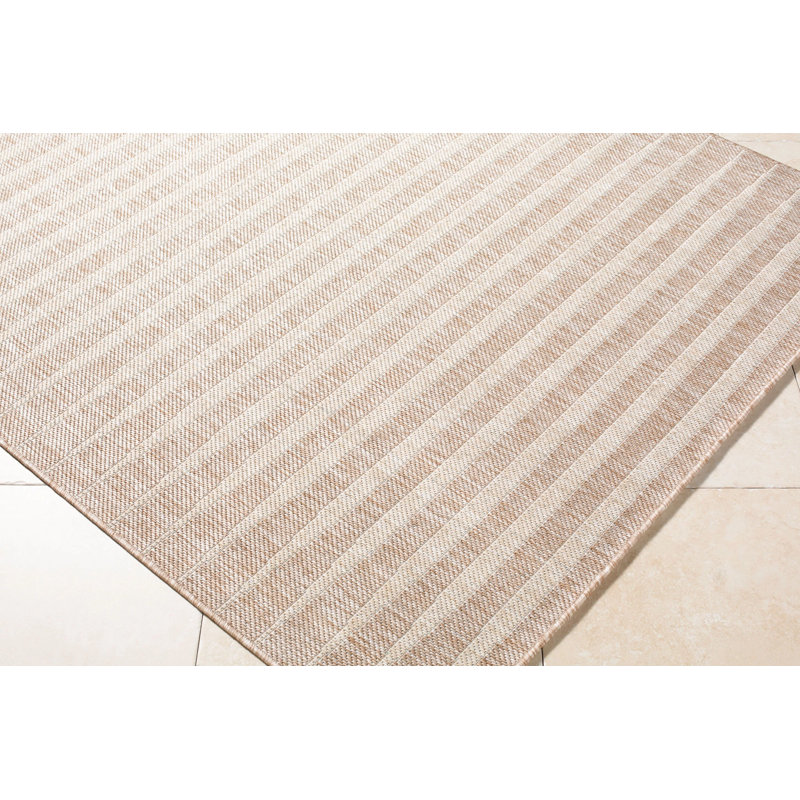 Galey Alix x Livabliss Agave Outdoor Machine Woven Rug, Rectangle 5'3" x 7', Tan