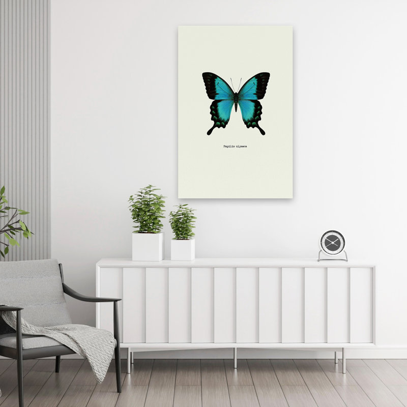 Papillon bleu - Art avec papillons, H 36 po x l 24 po