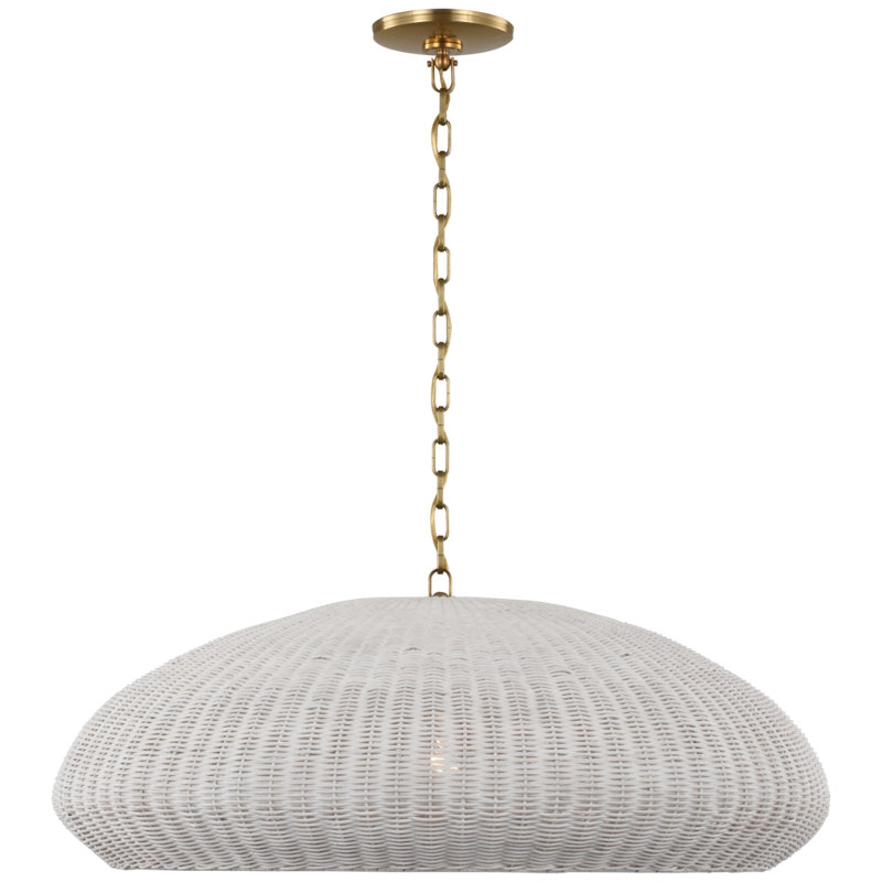 Kokomo Pendant by Chapman & Myers, Chalk, 12.75" H x 32" W x 32" D, Antique-Burnished Brass