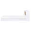 Lit simple avec tête de lit bibliothèque - mobilier de style Mid-Century blanc et espace de rangement naturel-945542953