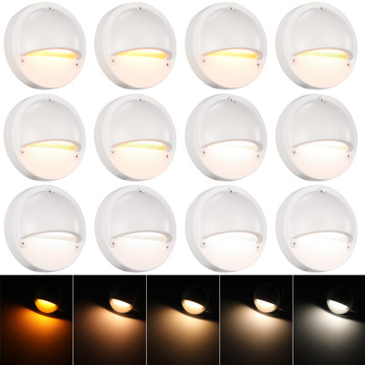 White Modern Low Voltage Integrated LED Deck Light, 5CCT 1800K-5000K, 12-24V AC/DC, UL-Listed