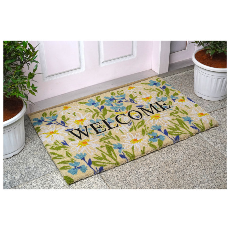 Field of Daisy Welcome Doormat 18" x 30", 18" W x 30" L