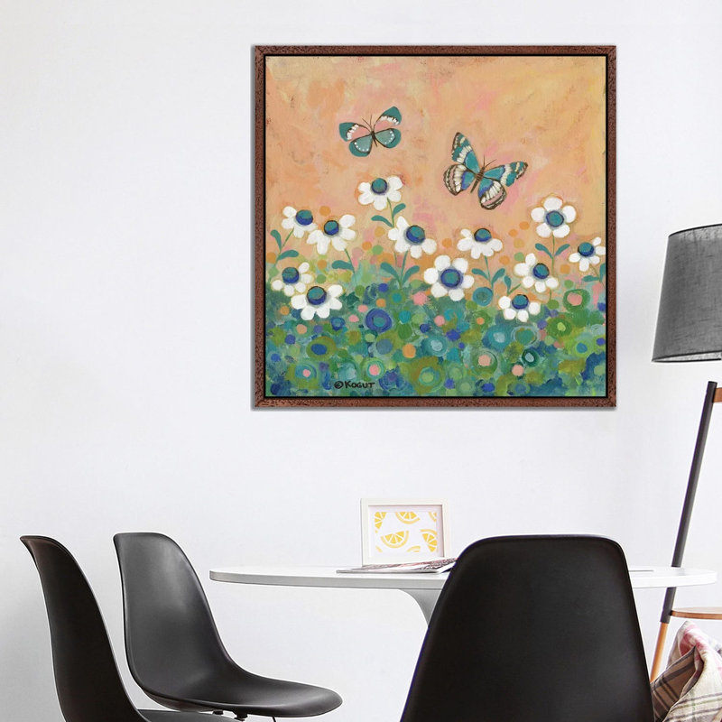 Floral XXVII by Teresa Kogut - Painting on Canvas, 93.98cm H x 93.98cm W x 3.81cm D, Classic Brown Wood Framed