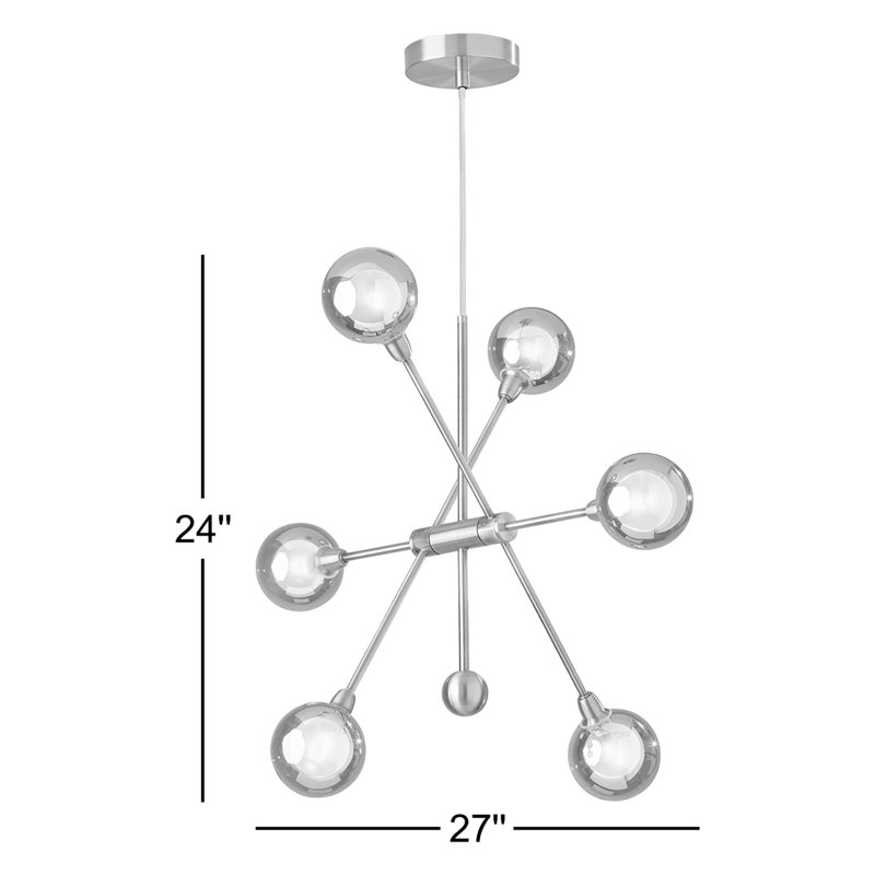 Lorraine Solid Brass 6-Light Chandelier